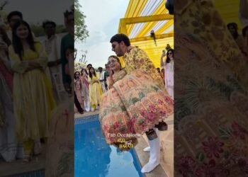 Couple Having fun with Pool Party with Family | Pre Wedding | Shaadi Vibes | Wedding Fun | Lehenga | Bestie