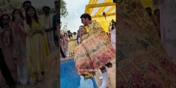 Couple Having fun with Pool Party with Family | Pre Wedding | Shaadi Vibes | Wedding Fun | Lehenga | Bestie