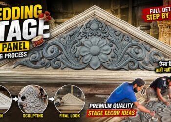 Clay से बना Premium Wedding Stage Top Panel | Handcrafted Floral Relief Design Making | Vishal Arts