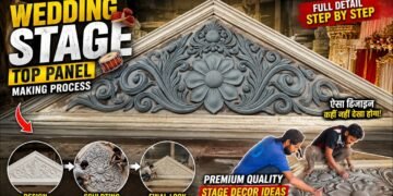 Clay से बना Premium Wedding Stage Top Panel | Handcrafted Floral Relief Design Making | Vishal Arts